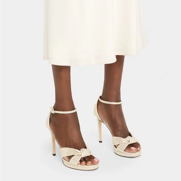 New Jimmy Rosie 100 Shimmer Suede Sandals $1,095 39 - Picture 2 of 11